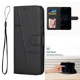 thumbnail image 1 of Compatible for iPhone SE4 Wallet Case, Card Slots Holder Premium PU Leather Flip Kickstand Cover, Wrist Strap TPU Shockproof Full Protection Phone Case for iPhone SE4, Black, 1 of 8