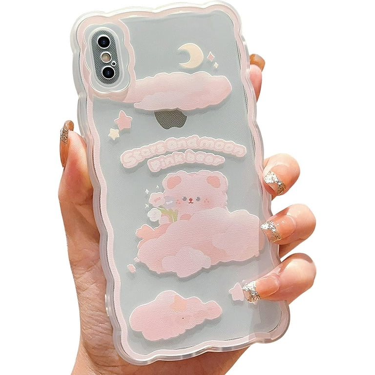 Compatible with iPhone X/XS Case Cute Cartoon Floral Clouds