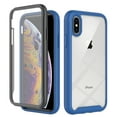 thumbnail image 1 of Compatible with iPhone X/XS Case, Dustproof Shockproof Case with Built-in Screen Protector, Bumper Frame Heavy Duty Full Body Protective Cover for iPhone X/XS, Darkblue, 1 of 6