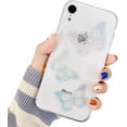 thumbnail image 1 of Compatible with iPhone X/XS Case for Girls, Butterfly Pattern Clear Design Transparent Plastic Hard Back Case with TPU Bumper Protective Case Glitter Cover for iPhone X/XS 5.8''-Butterfly, 1 of 6