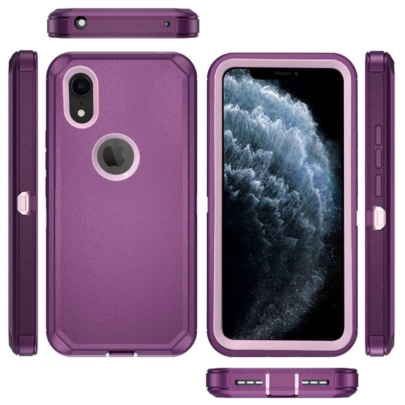 Compatible with iPhone XR 6.1 Phone Case Hybrid Rugged Shockproof Hard Protective Drop Proof Full Body Heavy Duty Mobile Cell Cover for iPhoneXR iPhone10 10XR 10R RX CR iPhoneXRcases Women Men Purple
