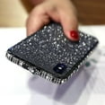 thumbnail image 1 of Compatible with iPhone XR Bling Glitter Case for Women Cute Diamond Rhinestone with Shiny Sparkly Sticker Skin Plating Metal Bumper Frame Edge Protective Cover Girly Fashion Luxury Case Black, 1 of 12