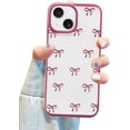 thumbnail image 1 of Compatible with iPhone XR Bow Phone Case, Cute Clear Pink Ribbon Bowknot Pattern Aesthetic Soft TPU Transparent Cases Full Camera Protective Phone Cover for Women Girly - Pink, 1 of 14