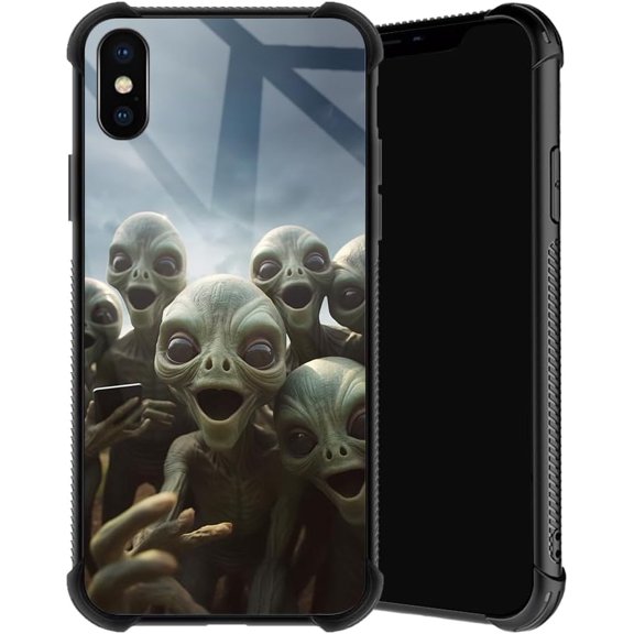 Compatible with iPhone XR Case, Alien Selfie Phone Cover for Men/Women, Soft TPU Anti-Skid Thread and Four Corner Anti-Collision Protection Case Compatible with iPhone XR