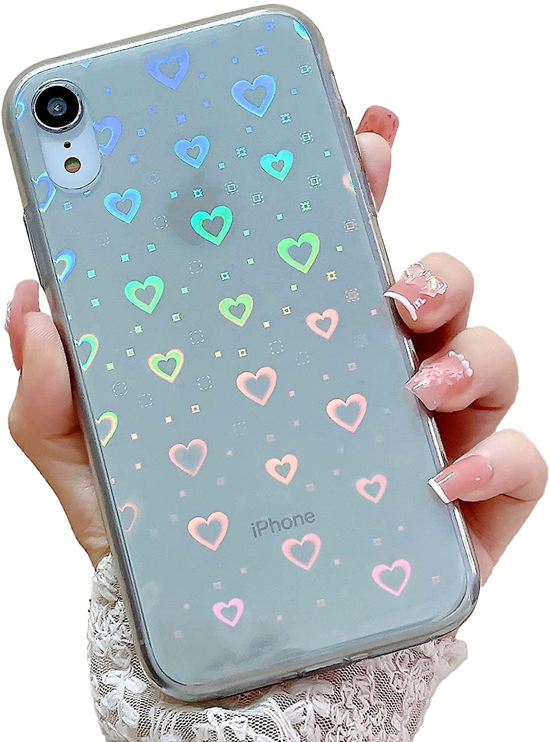 Compatible With Iphone Xr Case,clear Sparkly Bling Star Glitter Design For  Women Girls Soft Tpu Shockproof Anti-scratch Protective Cases For Iphone Xr