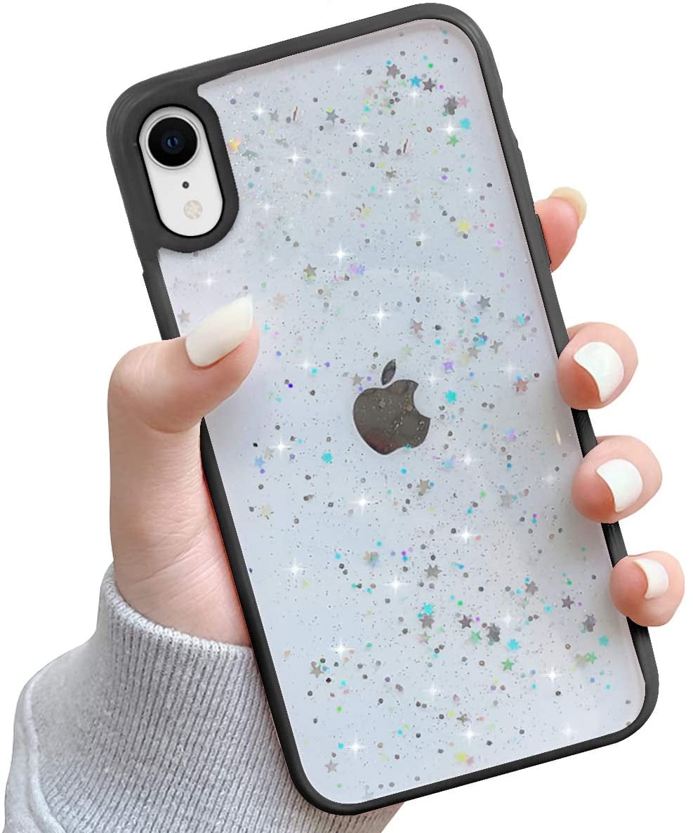 Compatible With Iphone Xr Case,clear Sparkly Bling Star Glitter Design For  Women Girls Soft Tpu Shockproof Anti-scratch Protective Cases For Iphone Xr