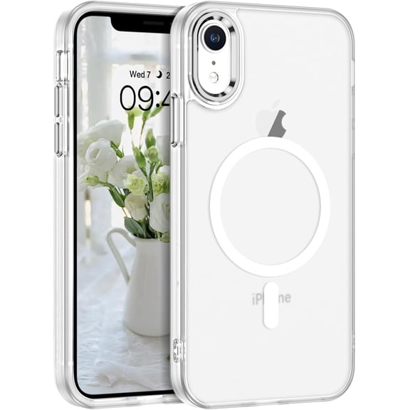 Compatible with iPhone XR Case Compatible with MagSafe iPhone XR Magnetic Case Slim Translucent Matte Skin Feeling Shockproof Protective Anti-Scratch Case for iPhone XR 6.1", White