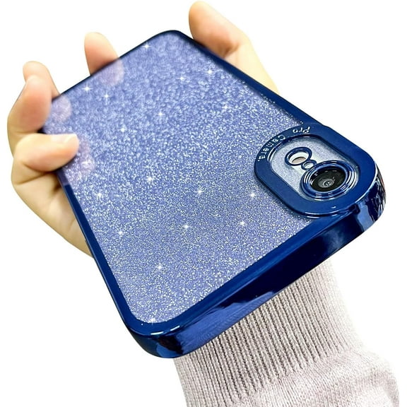 Compatible with iPhone XR Case Glitter Luxury Cute Clear Flexible Bling Cover Camera Protection Shockproof Phone Case for Women Girl Men Design for iPhone XR Case 6.1'' Purple