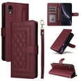 thumbnail image 1 of Compatible with iPhone XR Case, Premium Leather iPhone XR Wallet Book Case Magnetic Flip RFID Blocking Credit Card Holder Kickstand with Wrist Strap Shock Absorbing Case, Winered, 1 of 11