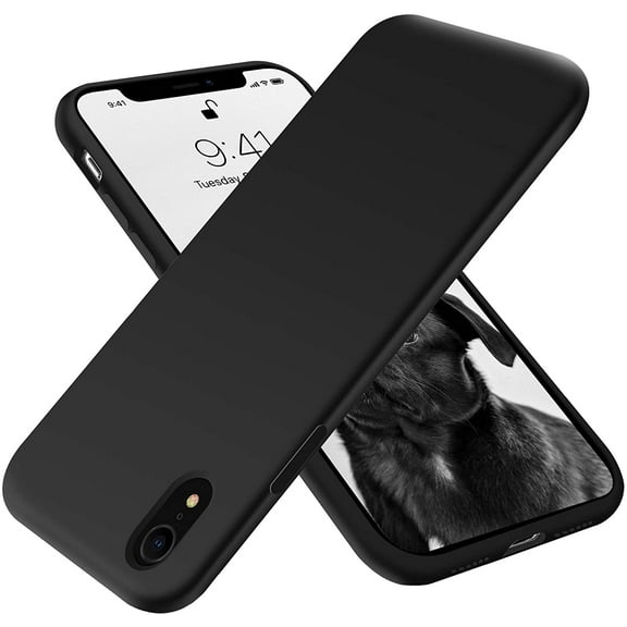 Compatible with iPhone XR Case,[Silky and Soft Touch Series] Premium Soft Liquid Silicone Rubber Full-Body Protective Bumper Case for iPhone XR Black