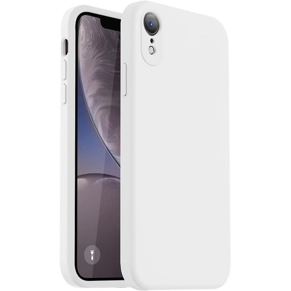 Compatible with iPhone XR Case, Upgraded Liquid Silicone with [ Edges] [Camera Protection] [Soft Anti-Scratch Microfiber Lining] Phone Case for iPhone 10 XR 6.1 inch - White