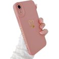 thumbnail image 1 of Compatible with iPhone XR Case for Women Girl,Cute Plated Creative Love Heart with Full Camera Lens Protection Case Soft Silicone TPU Anti-Scratch Protective Cover for iPhone XR 6.1＂-Pink, 1 of 9