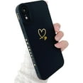 thumbnail image 1 of Compatible with iPhone XR Case for Women Girl,Cute Plated Creative Love Heart with Full Camera Lens Protection Case Soft Silicone TPU Anti-Scratch Protective Cover for iPhone XR 6.1＂-Black, 1 of 6