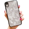 thumbnail image 1 of Compatible with iPhone XR Case for Women Girls,Cute White Butterfly Soft Slim Fit Full-Around Protective Clear Sparkly Bling Star Phone Case Glitter Cover for iPhone XR- Black, 1 of 8
