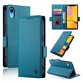 thumbnail image 1 of Compatible with iPhone XR Wallet Case, Classic PU Leather Flip Folio Case with Card Holders Kickstand [Shockproof TPU Inner Shell] Phone Cover for iPhone XR, Blue, 1 of 7