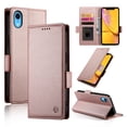 thumbnail image 1 of Compatible with iPhone XR Wallet Case, Classic PU Leather Flip Folio Case with Card Holders Kickstand [Shockproof TPU Inner Shell] Phone Cover for iPhone XR, Rosegold, 1 of 7