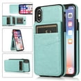 thumbnail image 1 of Compatible with iPhone XS Max Case Wallet with Credit Card Holder, Premium PU Leather Magnetic Clasp Kickstand Heavy Duty Protective Shock Absorbing Phone Cover for iPhone XS Max, Mint, 1 of 7