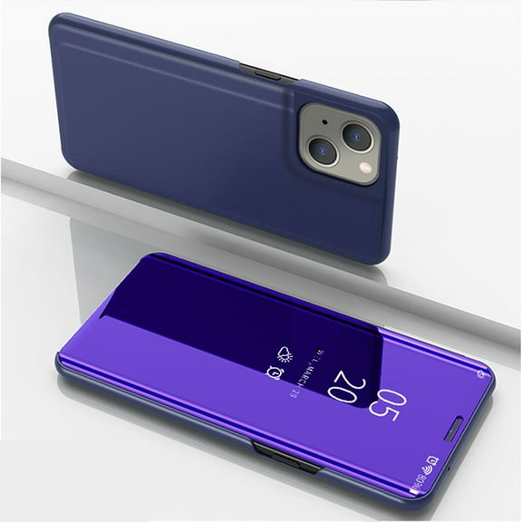 Compatible with iPhone XS/X Case Clear View Window Electroplate Plating Flip Folding Stand Scratchproof Full Body Protective Flip Slim Rugged Anti-fall Phone Case for iPhone XS/X,Purple