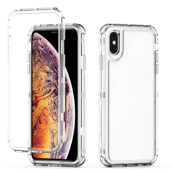 Compatible for iPhone XS / iPhone X Clear Case, Slim Thin Transparent Anti-Yellowing Scratch Resistant Shockproof Triple-Layers Protective Crystal Clear Cover for iPhone XS / iPhone X, Clear
