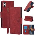 thumbnail image 1 of Compatible for iPhone XS/X Wallet Case,RFID Block Flip PU Leather Phone Cover with Wrist Supports Wireless Charging with Credit Card Holder Kickstand Heavy Duty Phone Cover,Red, 1 of 7