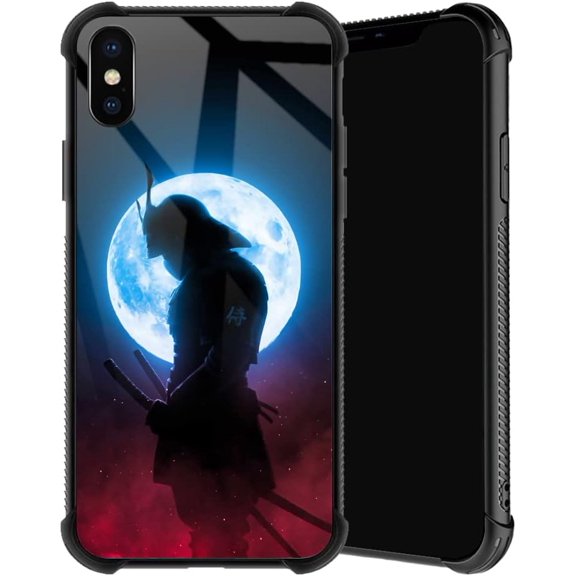 Compatible with iPhone Xs Case, Japan Samurai Phone Cover for Men/Women, Soft TPU Anti-Skid Thread and Four Corner Anti-Collision Protection Case Compatible with iPhone Xs