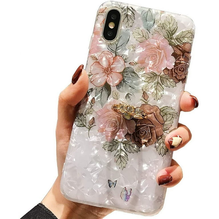 Compatible with iPhone Xs Case,iPhone X Case Floral Cute