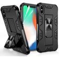 thumbnail image 1 of Compatible for iPhone Xs Case, iPhone X Case with HD Screen Protector 5.8 Inch,  Military Grade Built-in Magnetic Kickstand Shockproof Protective Cover Case for iPhone X/Xs, Black, 1 of 13