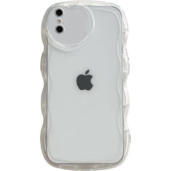 Compatible with iPhone Xs Max Case(6.5"),Cute Clear Love Case,Love-Heart Camera Frame Wavy Edge Transparent Full Protection Soft TPU Shockproof Sturdy Phone Case Cover for Women Girls,Clear