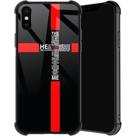 Compatible with iPhone Xs Max Case, God Cross Phone Cover for Men/Women, Soft TPU Anti-Skid Thread and Four Corner Anti-Collision Protection Case Compatible with iPhone Xs Max