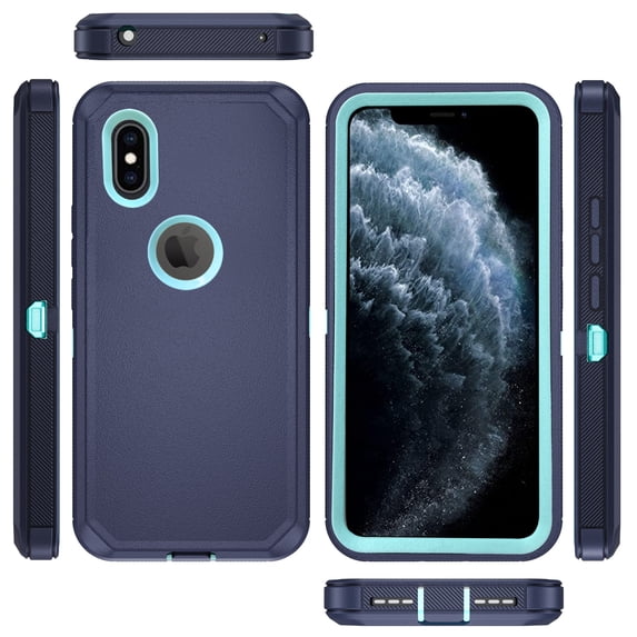 Compatible with iPhone Xs X 10 10s Phone Case Hybrid Rugged Shockproof Hard Protective Drop Proof Full Body Heavy Duty Mobile Cell Cover for iPhoneX iPhoneXs iPhone10 iSX 10x 10xs Xs Women Men Blue