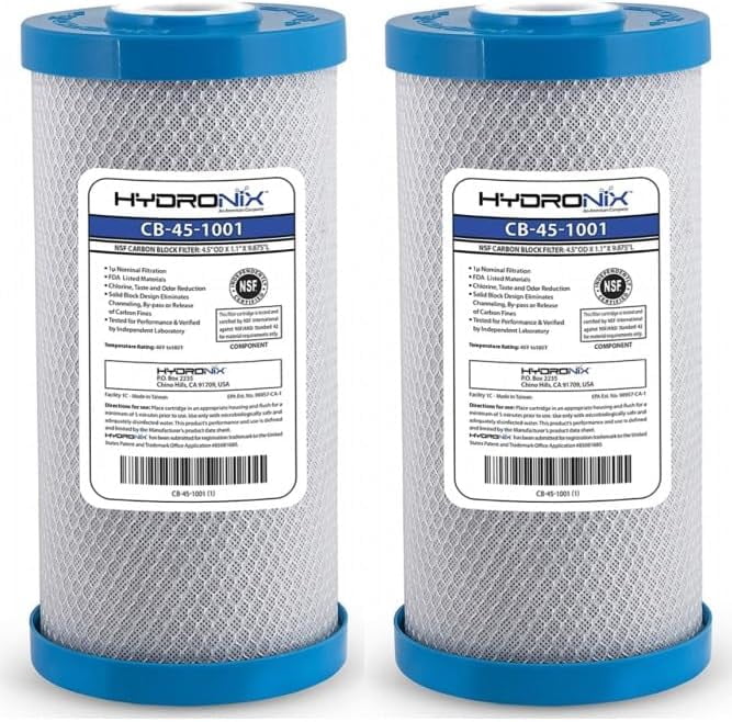 Compatible to CB-45-1001 Replacement Water Filter Cartridge, 4.5" x 10", 1 Micron, 2 Pack by IPW Industries Inc