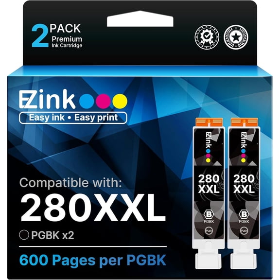 Compatible tr8620a Ink Cartridge Replacement for Canon 280 PGBK 280 XXL Canon Ink PGI-280XXL to use with PIXMA TR8520 TR8620 TR8622a TS9521C TS6120 TS9120 TS6320 TR7520(2 PGBK)