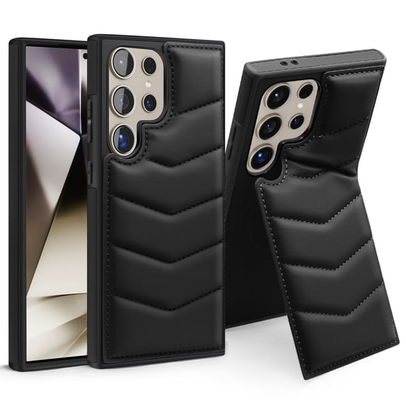 Compatible with wireless charging for Samsung Galaxy S23 Card Case with Card Holder Kickstand RFID Blocking Flip Cover Credit Card Slots PU Leather Men Women,Shockproof Phone Case,Black