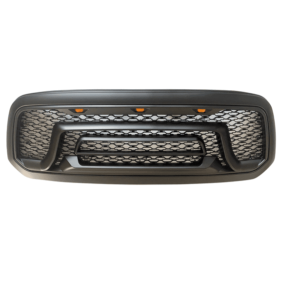Ikon Motorsports Front Grille Compatible with 2013-2018 Dodge Ram 1500 2019-2024 Ram 1500 Classic Rebel Style Front Bumper Hood Mesh Grille Matte Black