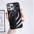 thumbnail image 1 of Compatible with 13 Pro Max Case，3D Love Water Ripple Pattern，Soft TPU Slim Shockproof Satin Glossy Cover for Girls Boys.（Black）, 1 of 12