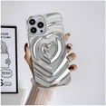 thumbnail image 1 of Compatible with 13 Pro Max Case，3D Love Water Ripple Pattern，Soft TPU Slim Shockproof Satin Glossy Cover for Girls Boys.(Silver), 1 of 6