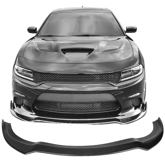 Ikon Motorsports Compatible with 15-23 Dodge Charger SRT Front Bumper Lip Ikon Style Unpainted PP