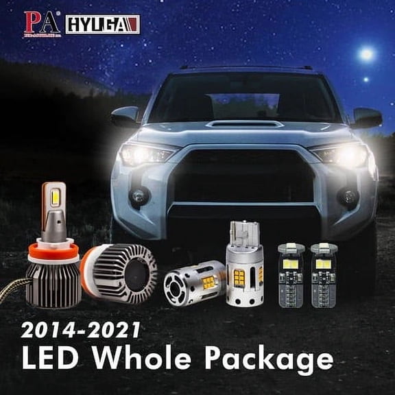 Compatible with 2014-2020 TOYOTA 4Runner Whole LED Replacement Package (low high beam headlight, fog light, turn signal, interior light...)