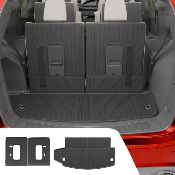 Bomely Tpe All Weather Split Cargo Mat & Rear Backrest Protector, Fits Dodge Durango 16-26 6&7-Seater Trunk Liner Kit