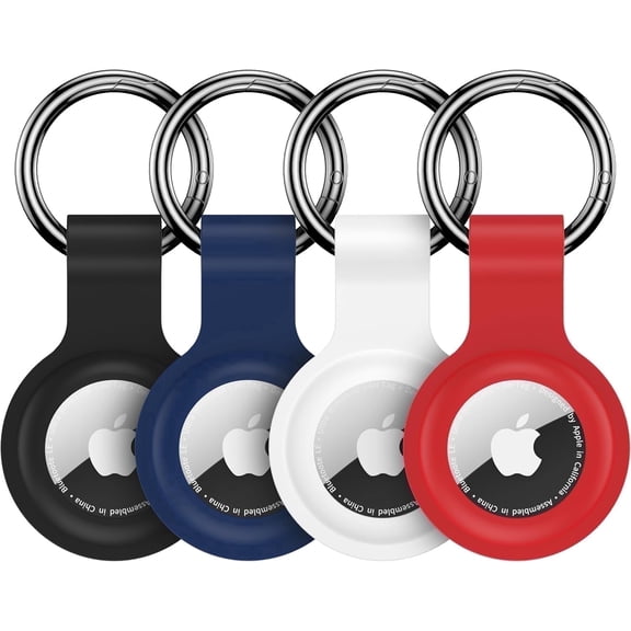 Compatible with AirTag Case Keychain Air Tag Holder Silicone AirTags Key Ring Cases Tags Chain Apple GPS Item Finders Accessories 4 Pack