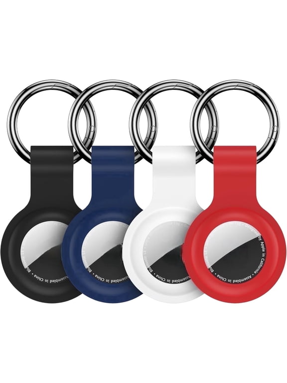 Compatible with AirTag Case Keychain Air Tag Holder Silicone AirTags Key Ring Cases Tags Chain Apple GPS Item Finders Accessories 4 Pack