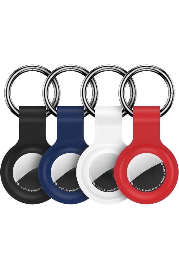 Compatible with AirTag Case Keychain Air Tag Holder Silicone AirTags Key Ring Cases Tags Chain Apple GPS Item Finders Accessories 4 Pack