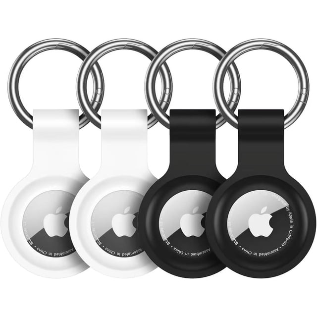 Compatible with AirTag Case Keychain Air Tag Holder Silicone AirTags Key Ring Cases Tags Chain Apple GPS Item Finders Accessories 4 Pack