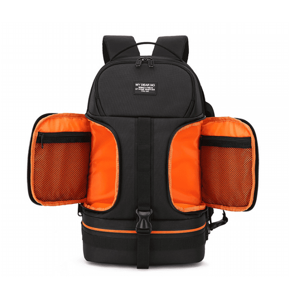Compatible with Apple, Photo Video Waterproof Shoulders Backpack Night Refelctor Line Tripod Case Fit 15.6inch Laptop For Camera,orange
