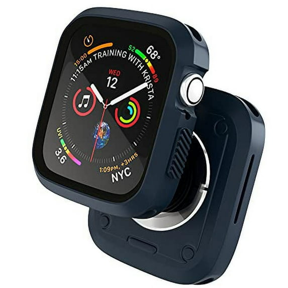 Compatible with Apple Watch 40mm Case, Sport Protective Case for iWatch Women Men Kids GPS iWatch Series 6/5/4/SE, Blue, Black