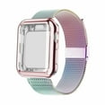 thumbnail image 1 of Compatible with Apple Watch Band 44mm Milanese Loop iWatch Band with Screen Protector Case for Apple Watch Series SE 6 5 4 -colorful, 1 of 8