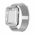 thumbnail image 1 of Compatible with Apple Watch Band 44mm Milanese Loop iWatch Band with Screen Protector Case for Apple Watch Series SE 6 5 4 -silver, 1 of 8