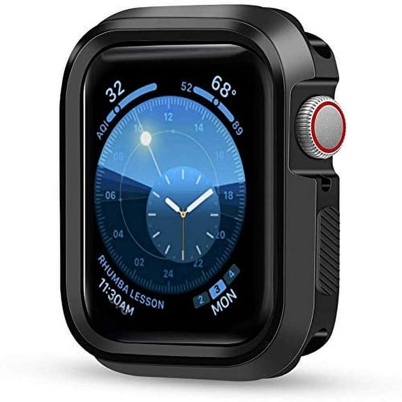 Compatible with Apple Watch Series 3 42mm Case Shock Proof Resistant Protective Bumper Cover Case, Black