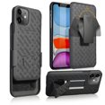 thumbnail image 1 of Compatible with Apple iPhone 11 Case with [Tempered Glass Screen Protector Belt Clip Holster] Hybrid ShockProof Armor Protection Phone Cover [Black], 1 of 6