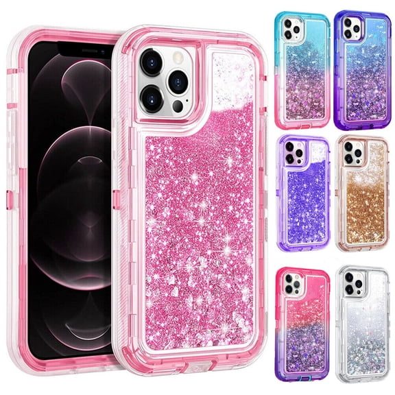 Compatible with Apple iPhone 14 Case Silicone TPU Shockproof Protective Cover, Glitter Liquid Case